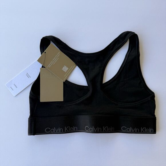 NWT Calvin Klein Modern Cotton Unlined Bralette Racerback Wireless Black or Red - Picture 4 of 6